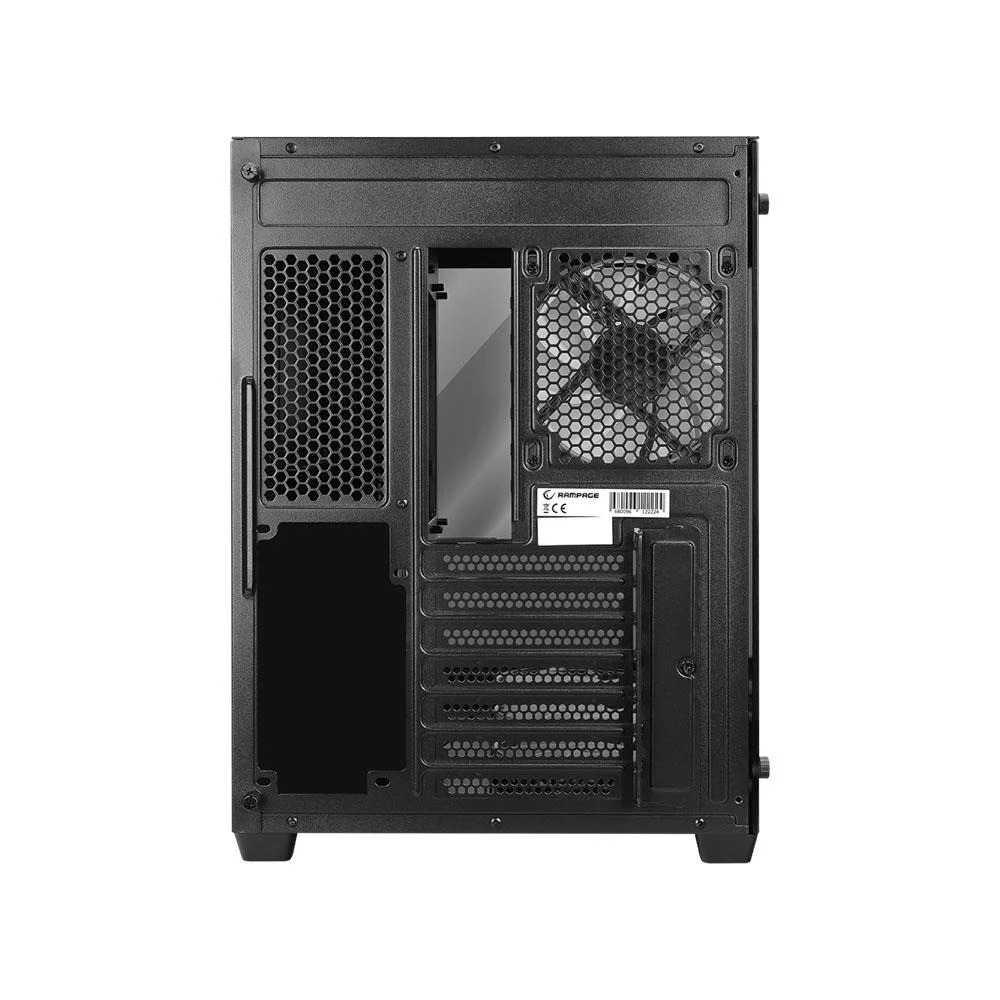 RAMPAGE ICEBLADE PRO BLACK 7x120mm ARGB FANLI MidT ATX GAMING KASA PSU YOK TEK KASA