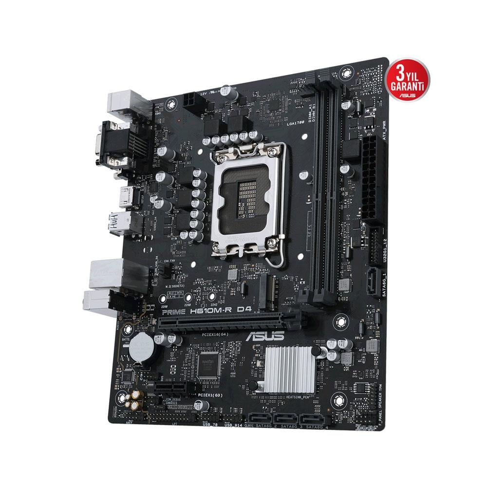 ASUS PRIME H610M-R D4 Intel H610 Soket 1700 DDR4 3200MHz M.2 Kutusuz Anakart