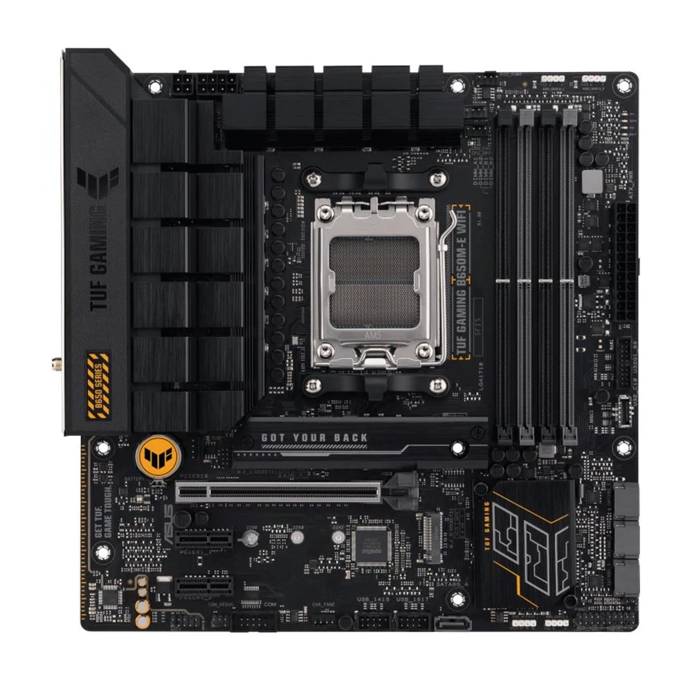 resimler/genel/ASUS TUF GAMING B650M-E WIFI AMD Soket AM5 Ryzen DDR5 6400MHz (O.C.) M.2 Anakart