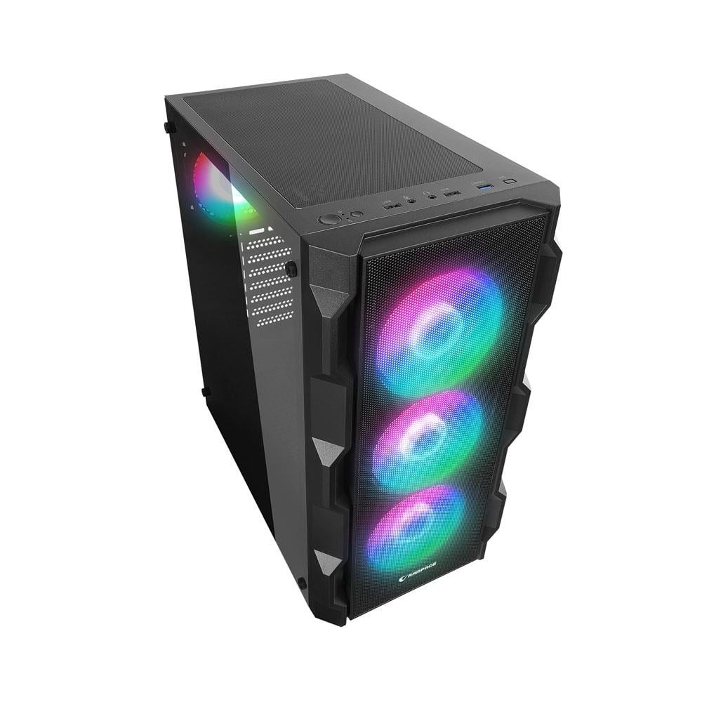 RAMPAGE WOON MESH SİYAH 4x120mm FANLI 650W 80PLUS BRONZE ARGB MidT ATX GAMING KASA