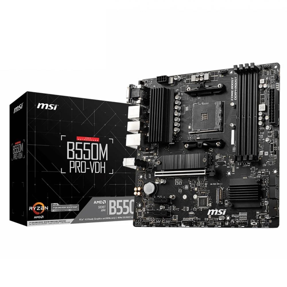 MSI B550M PRO-VDH Amd B550 Soket AM4 DDR4 4400(O.C.) M.2 Anakart